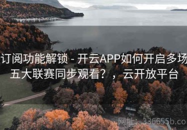 订阅功能解锁 - 开云APP如何开启多场五大联赛同步观看？，云开放平台