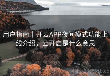 用户指南｜开云APP夜间模式功能上线介绍，云开启是什么意思