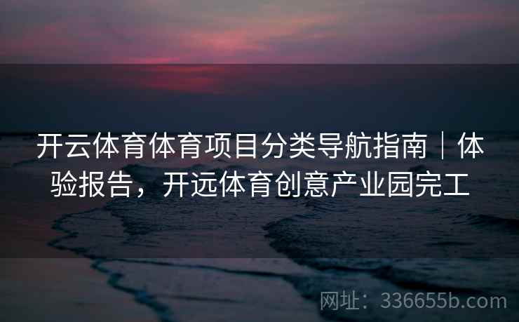开云体育体育项目分类导航指南｜体验报告，开远体育创意产业园完工