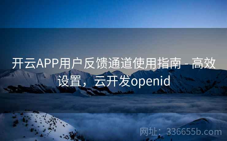 开云APP用户反馈通道使用指南 - 高效设置，云开发openid